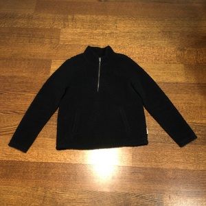 Abercrombie Black Sherpa Quarter Zip Size M